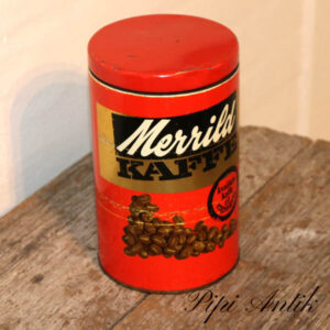 Kaffedåse rød Merrild Ø11,5xH18,5 cm