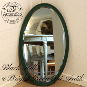 Facetslebet spejl i Black Hills Mixe med Bright Green Autentico B47,5xH78,5xD3cm