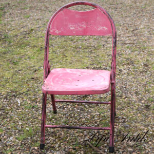 01 Metal stol pink og gul B44xD39xH81 sædet 43 cm
