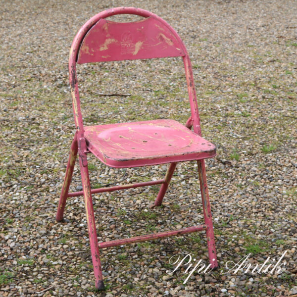 03 Metal stol pink og gul B44xD39xH81 sædet 43 cm