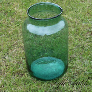 10 Glasvase høj grønt tykt med bobler i glasset Ø23xH38cm