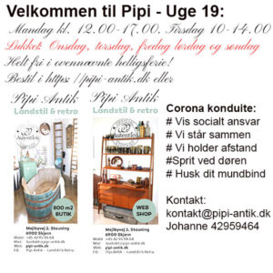 Uge 19 2021 Pipis åbningstider