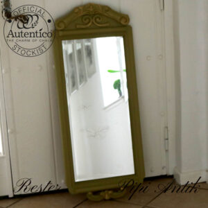 Oliven grønt spejl med patina på spejl romantisk B44xH108xD6cm