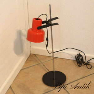 50 Rød retro bordlampe orange sort krom Ø18xH62 cm