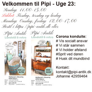 Uge 23 2021 Pipis åbningstider