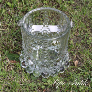 10 Retro glas isspand med krom hank Ø12xH13 cm