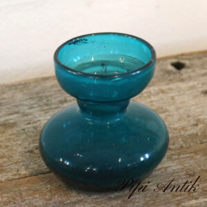 Antikt hyacint vase i glas tyrkis Ø11xH11 cm