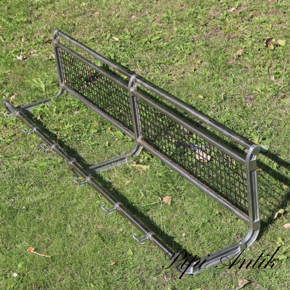 456 Mørk aluminum hattehylde knagerække L130xD30xH27cm