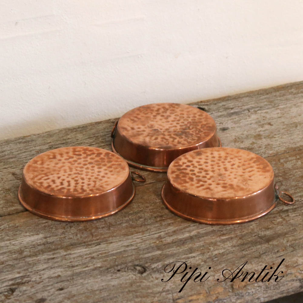 Kobber dessert forme Ø13xH3cm per stk