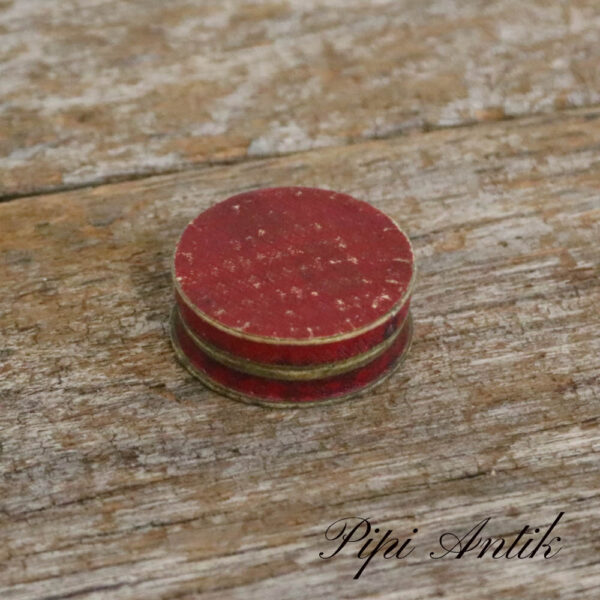 Miniput æske rødt i pap til smykker Ø4xH1,5cm