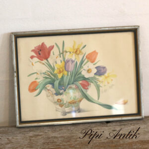 Retro blomsterbillede L33xH24,xD1,5cm