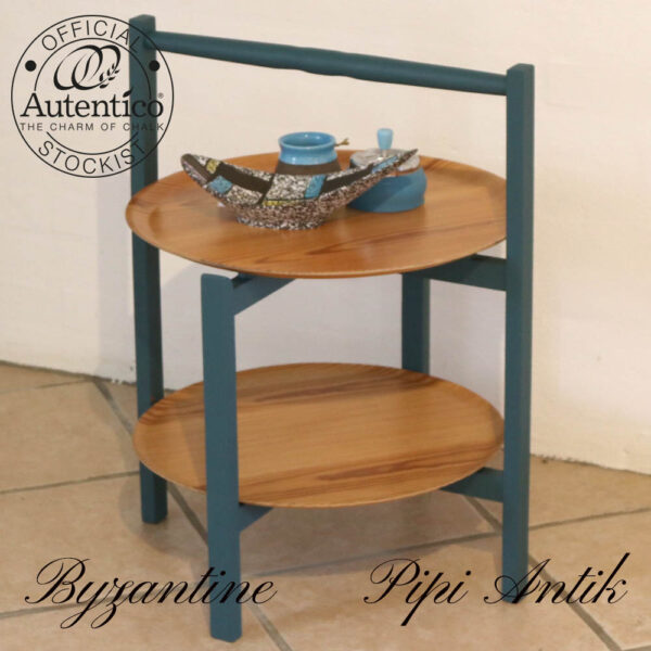 Retro bakkebord i Byzantine Autentico samt natur Ø45xH62cm