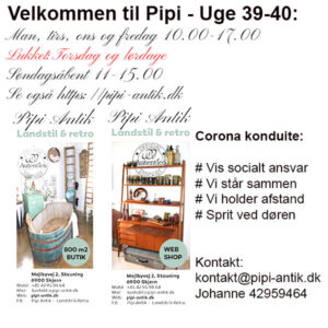 Uge 39-40 Pipi Antiks åbningstider