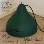 ndustri loftlampe i alu inde og Black Hills Bright Green mix Autentico Ø40xH40cm