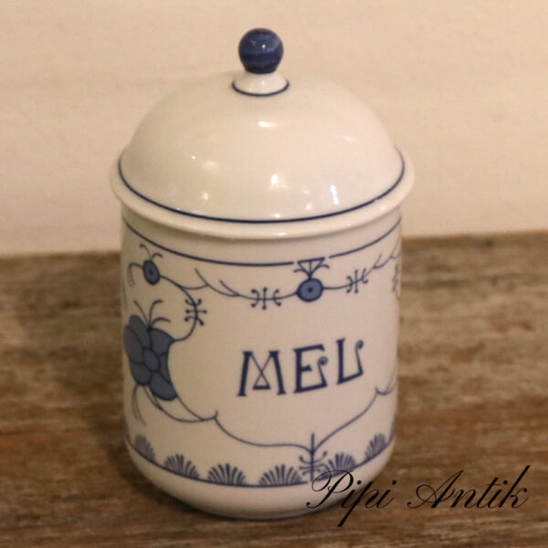 Hvid musselmalet mel krukke Ø10xH18,5cm