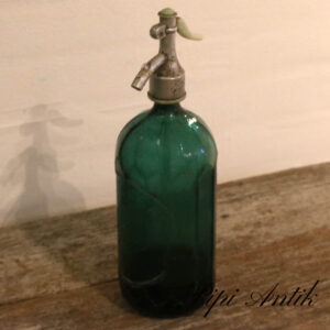 13 Mørke tyrkis grøn sifon flaske Ø10xH34cm