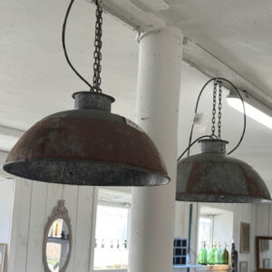 Rust patineret industri loftlampe zink rust look Ø40xH23 cm ny fatning og ledning