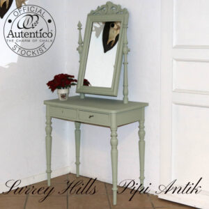 Surrey Hills sminkebord med spejl og nøgle romantisk L82xD44xD164 cm bordhøjde 78 cm