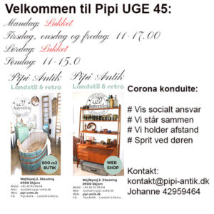 Uge 45 Pipi Antiks åbningstider