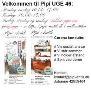 Uge 46 Pipi Antiks åbningstider NY