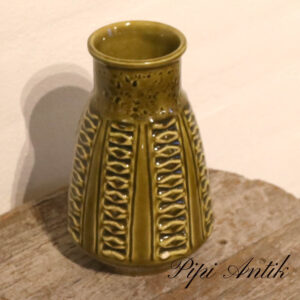 10 West Germany olivengrøn keramikvase 1400-18 Ø12xH18cm