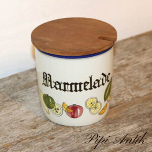15 Keramik Marmalade beholder med teak låg Ø12xH12,5cm Knapstrup