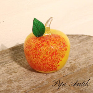 Retro glas æble orange gul Ø9xH11cm