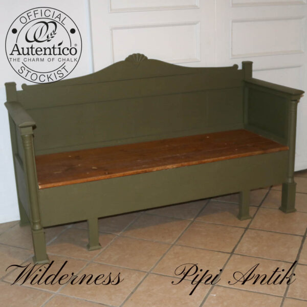 27 Wilderness svensk slagbænk uden opbevaring Autentico L165xD59,5xH98 sæde 43cm
