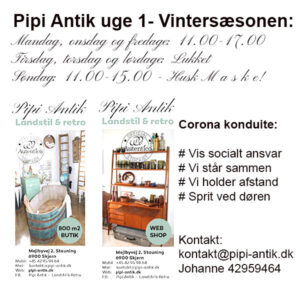 Uge 1 Pipi Antiks åbningstider