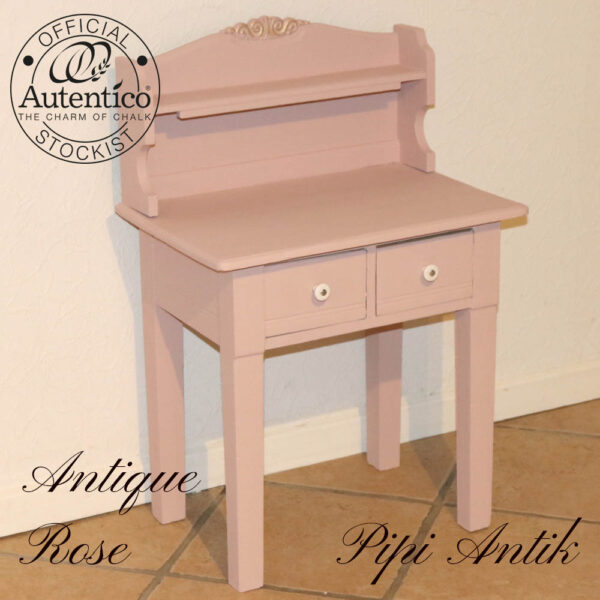 Antique Rose børne toiletmøbel i robust fyrretræ L48,5xD34xH75cm bordhøjde 51cm