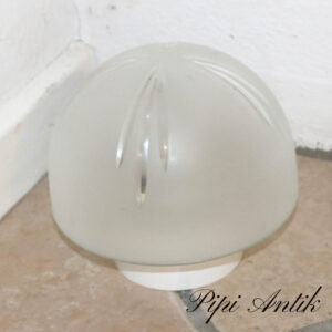 05 Loftlampe glaskuppel i frosted glas facetslebet Ø17xH16cm