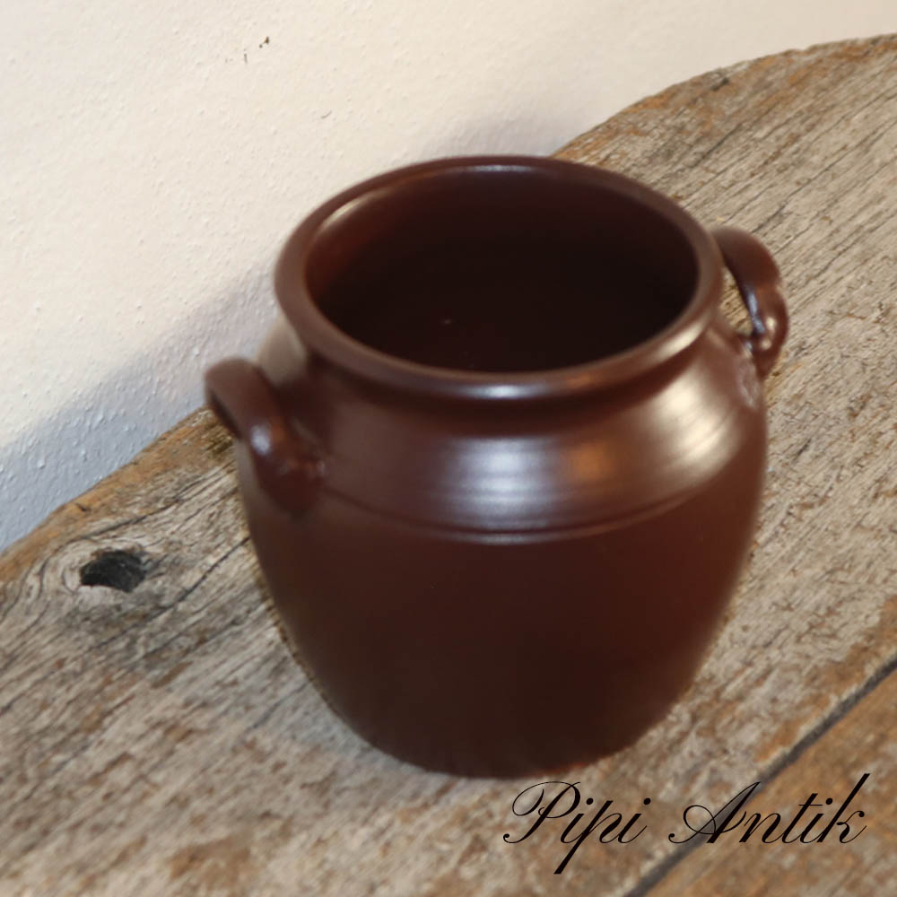 54 Brun krukke 1 fjerdel Ø11xH9,5cm