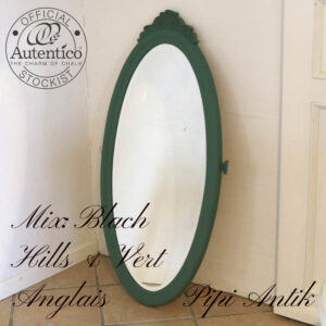 Romantisk spejl facetslabet grøn Black Hills og Vert Anglais Autentico B56,5xH110xD5cm
