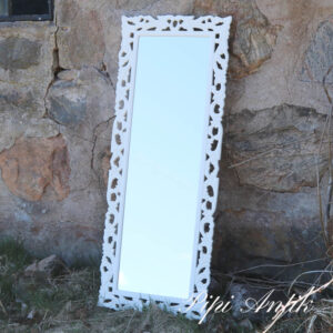 09 Hvidt romantisk spejl nyere B42xH118xD2cm
