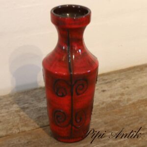West Germany keramikvase rødligt 1040-29 Ø10xH26cm