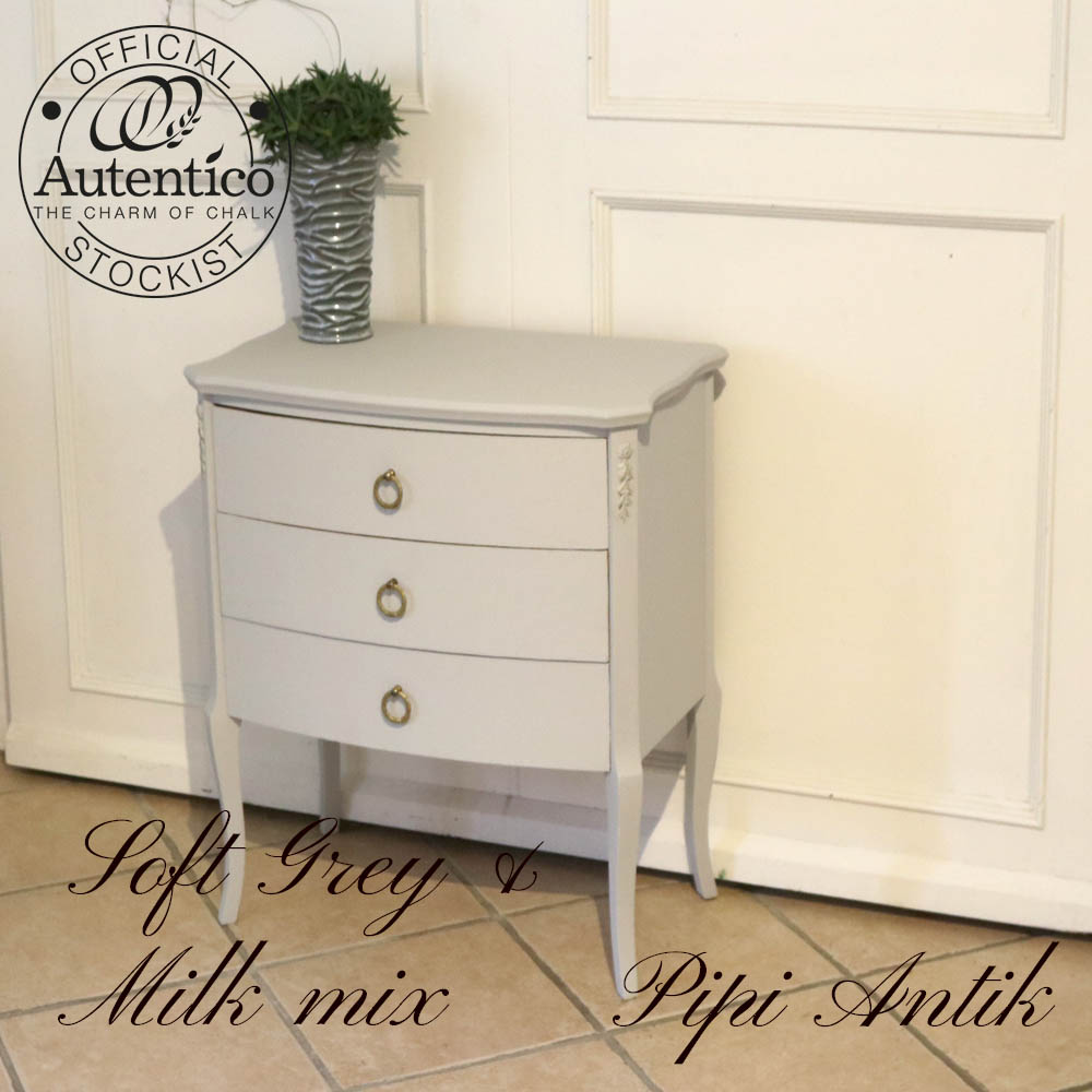 Pyntekommode Soft Grey med Milk Autetico l62Xd34Xh65,5CM