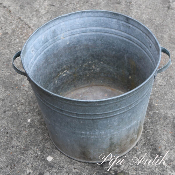 25 Zink spand med hanke Ø37,5xH34cm