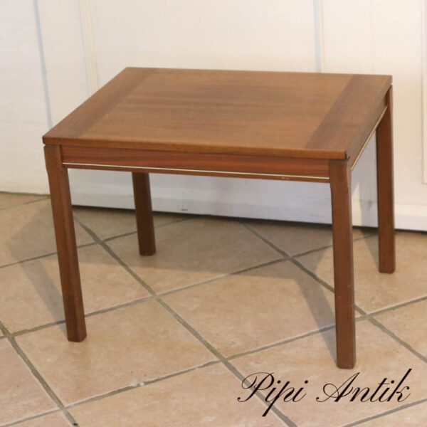 04 Retro teak sofabord med guldkant L60xD40xH45cm
