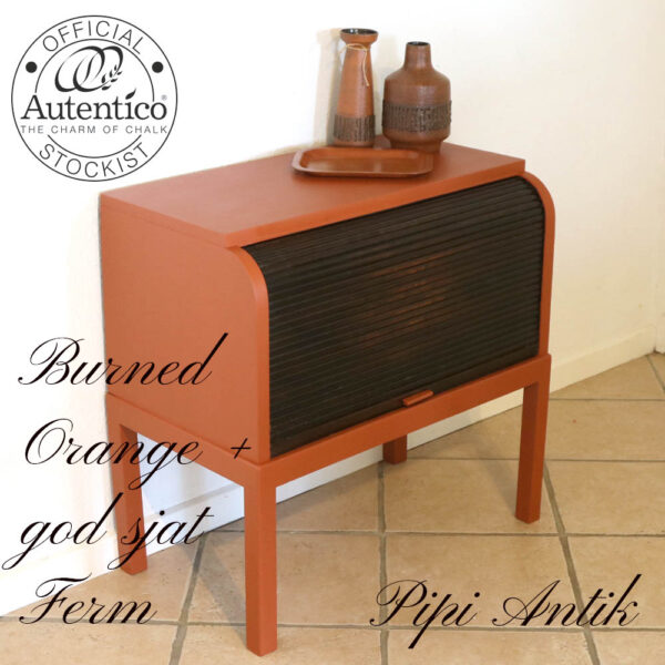 TV radio jalousiskab retro i Burned Orange mix m Fern L69,5D39xH69 cm Autentico
