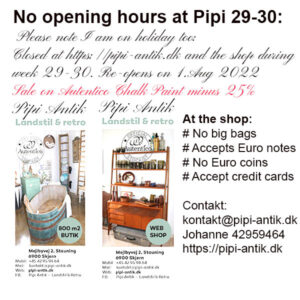 No opening hours at Pipi during 29-30