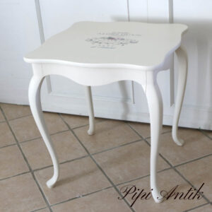 Romantisk råhvidt bord med transfer fransk Redesign L63,5xB61xH68,5cm