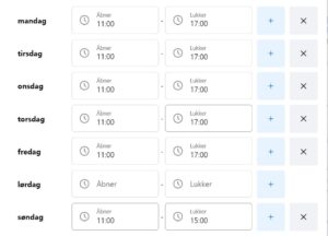 Åbningstider i uge 31 Pipi Antik