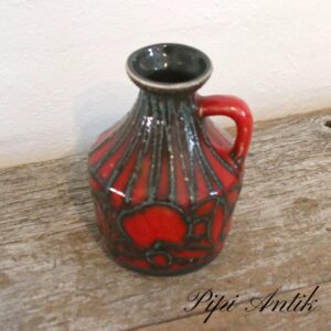 15 Rød keramikvase NN Ø8X12cm