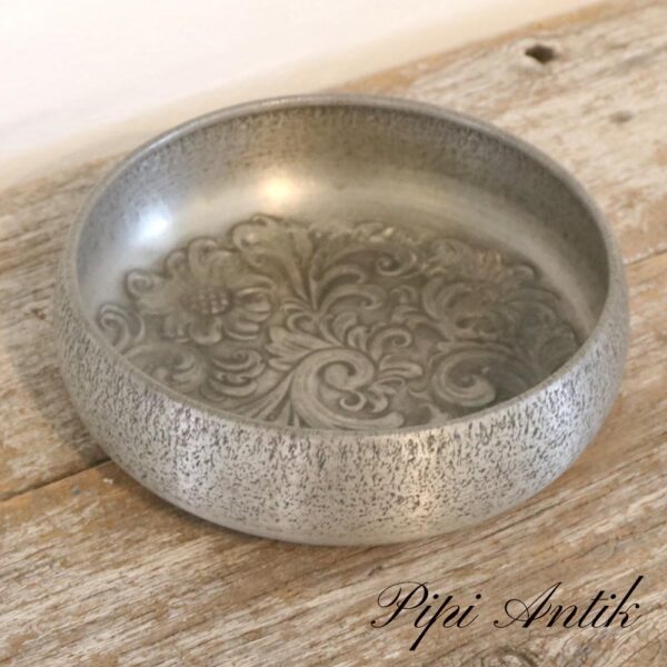 48 Tin skål med mønster Ø21xH7cm