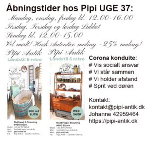 Uge 37 åbningstider Pipi Antik kopier