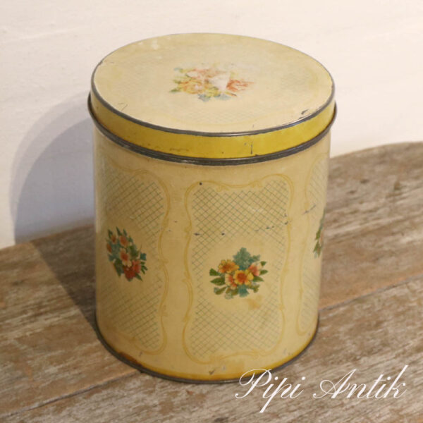 06 Dåse creme romantisk små roserbuketter Ø19xH22cm