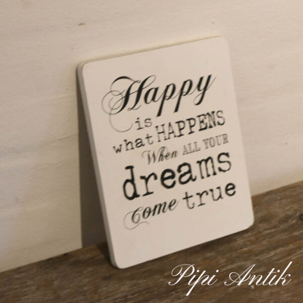 23 Happpy billede hvidt B19xH23cm