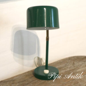35. Grøn retro bordlampe i metal Ø14,5xH35cm