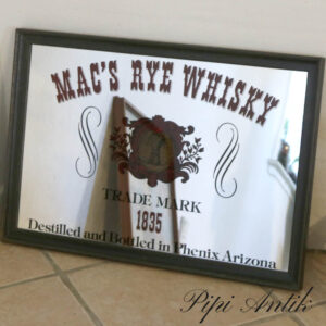 67 Retro reklame spejl Mars Ry Whisky 1835 B65xH45,5xH2cm
