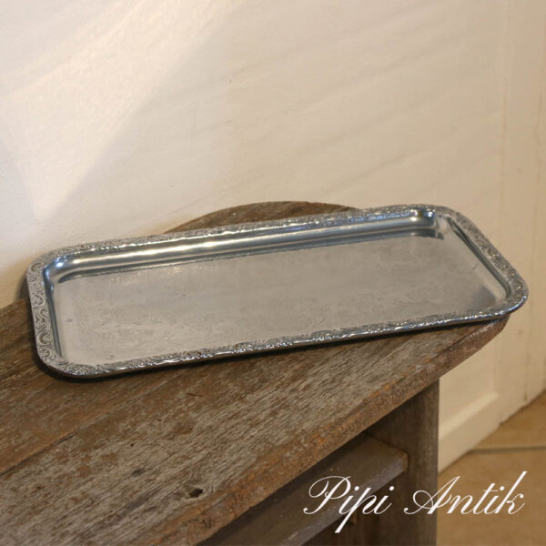 79 Metal krom look serveringsbakke L47,5xB26x1,5cm